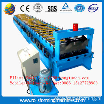 Metal floor decking machine